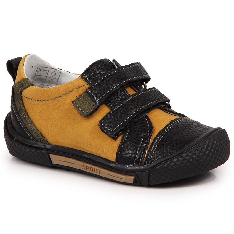 Zapatos niño con velcro camel Kornecki 6823 marrón negro Zapatos niño con velcro camel Kornecki 6823 marrón negro