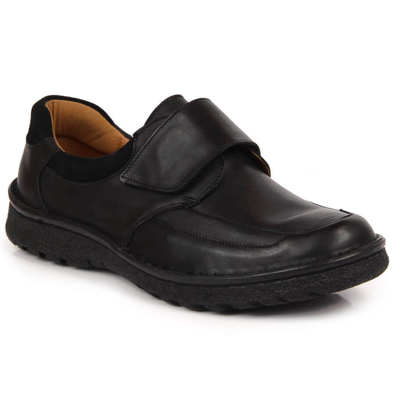 Zapato hombre piel con velcro negro Łukbut 1163 Zapato hombre piel con velcro negro Łukbut 1163