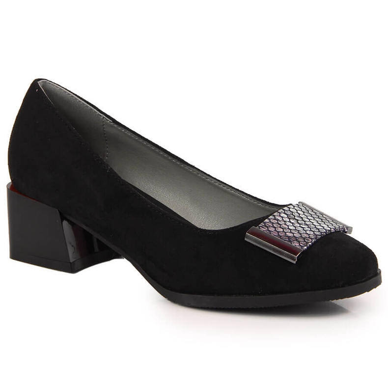 Zapatos de salón sobre bloque de ante negro Jezzi