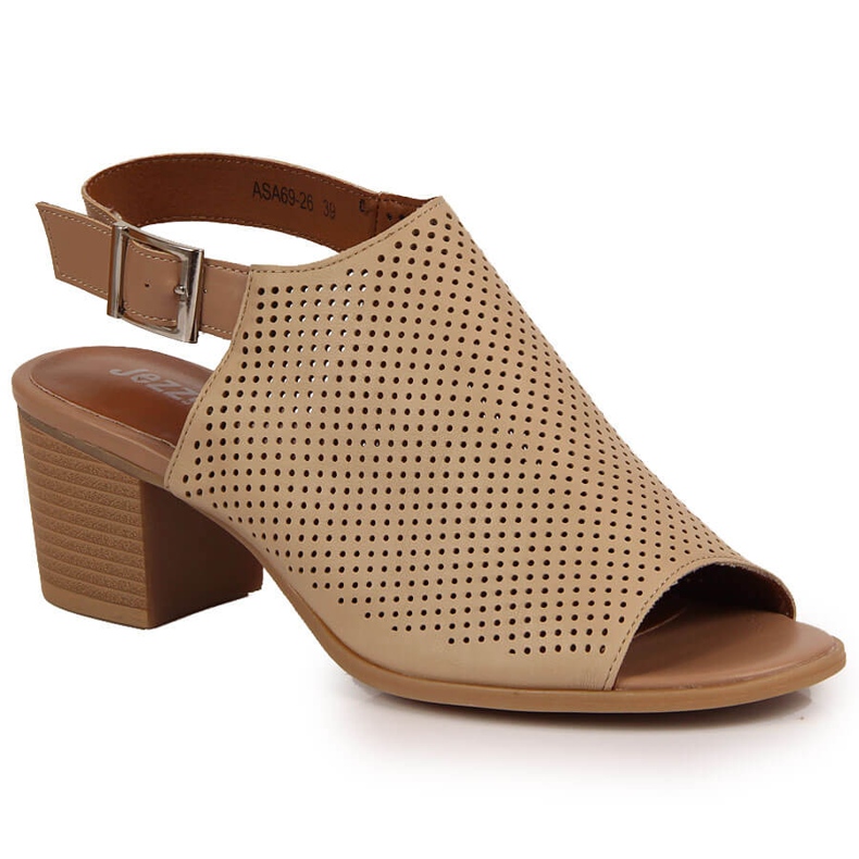 Sandalias mujer, caladas, beige Jezzi