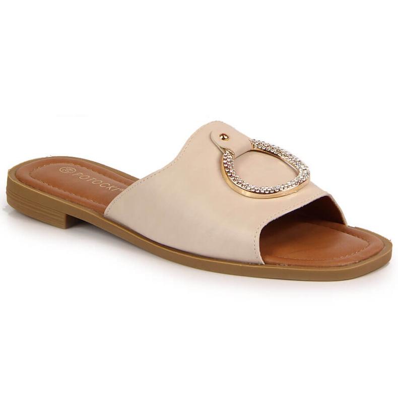 Pantuflas mujer beige adorno Potocki Pantuflas mujer beige adorno Potocki