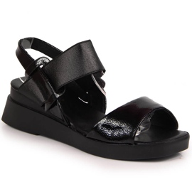 Sandalias cuña Potocki negras para mujer negro