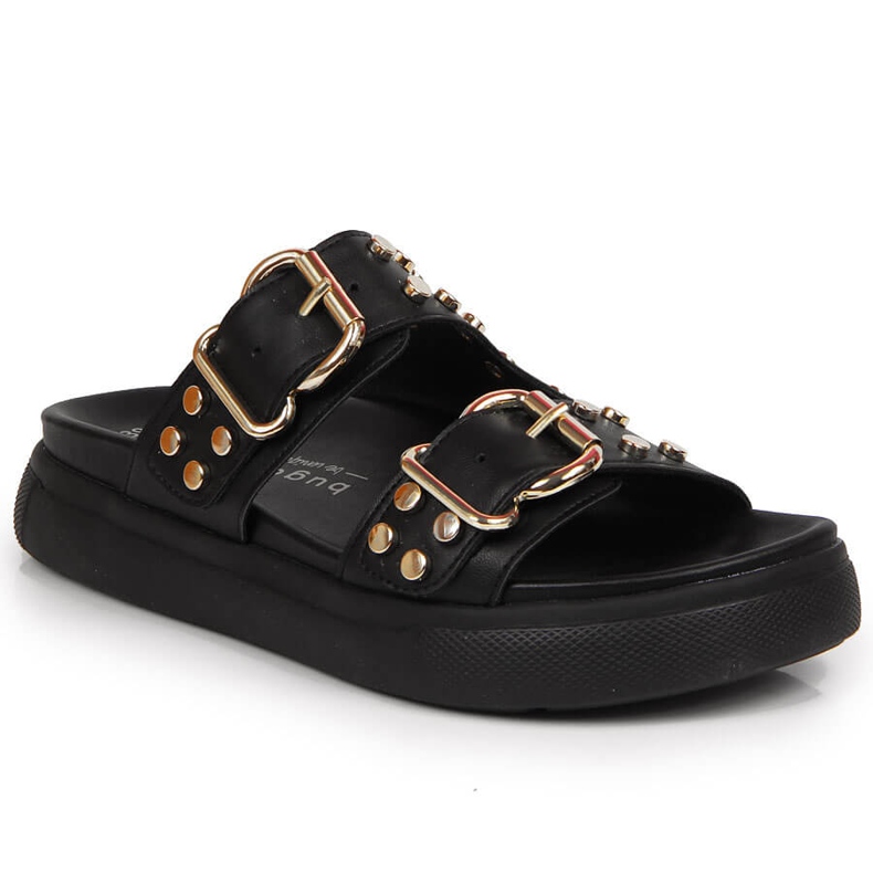 Pantuflas de mujer con remaches negras Bugatti JJ253070 negro