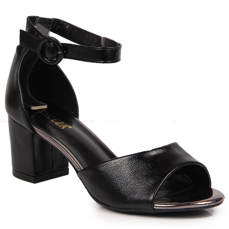 Sandalias de mujer Vinceza negras en el poste negro