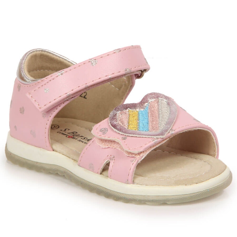 S.Barski Sandalias niña con velcro rosa S. Barski rosado