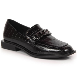 S.Barski Zapatos mujer con cadena croco negro S. Barski