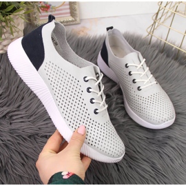 Zapatos de piel calados Artiker gris para mujer