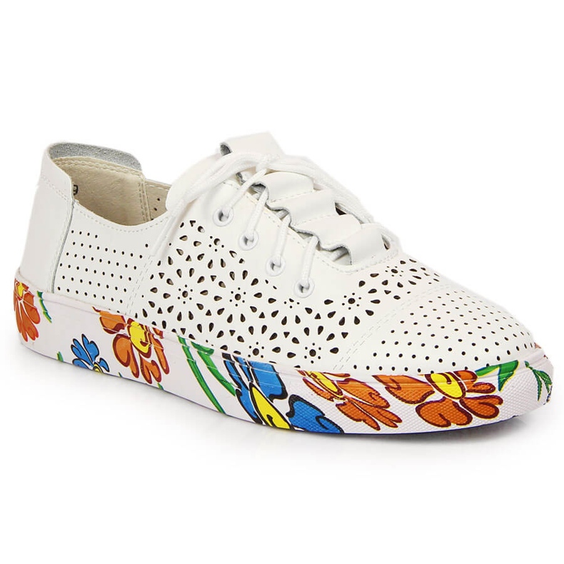 Zapatos mujer Artiker piel calada blanca