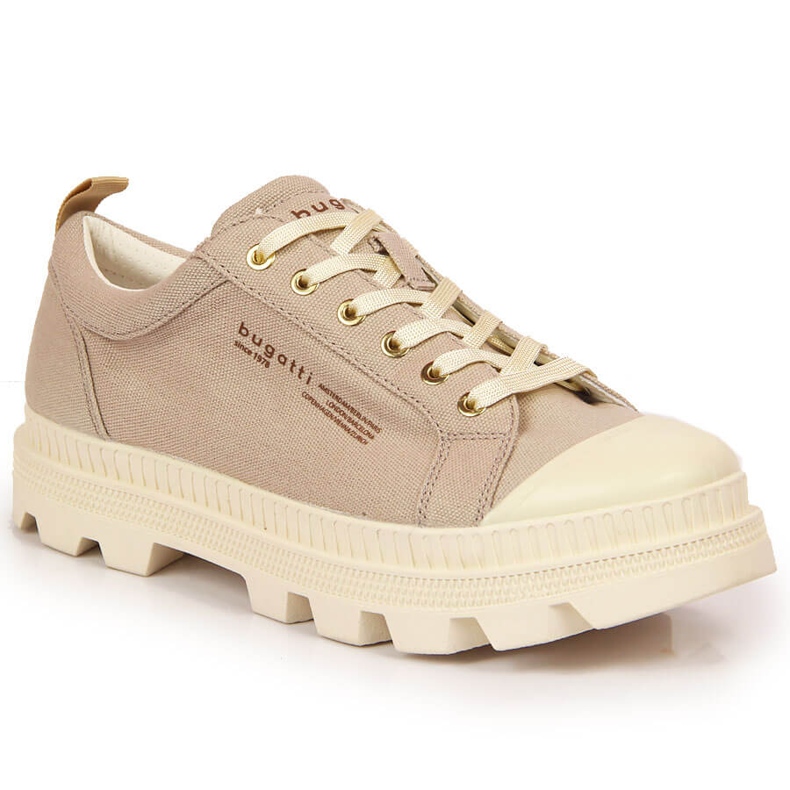 Zapatillas de mujer en la plataforma beige Bugatti JJ253026