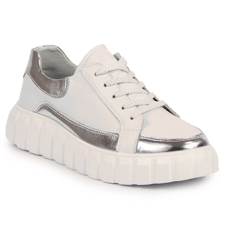 S.Barski Zapatos de mujer de piel sobre plataforma blanca S. Barski blanco