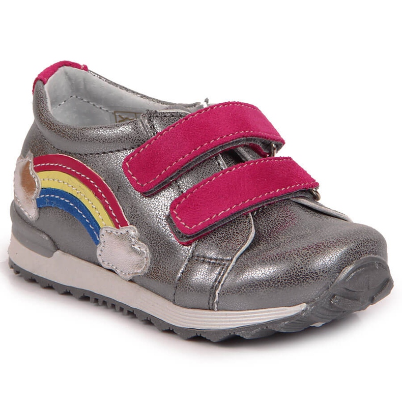 Zapatos niña con velcro plata Kornecki 6775