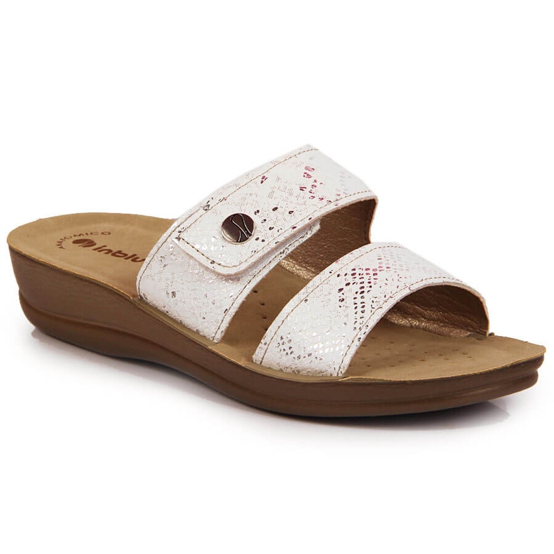 Zapatillas casa mujer Inblu velcro blanco