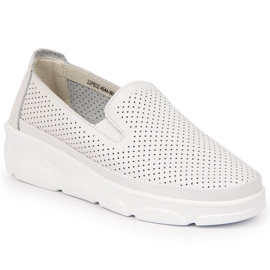 Zapatos cómodos mujer piel blanco Jezzi