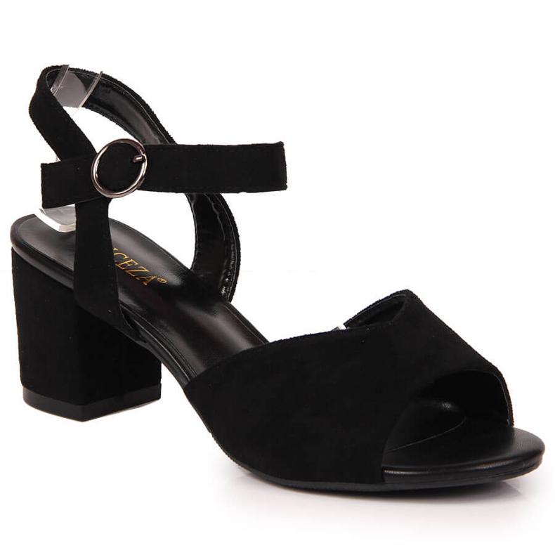 Sandalias de mujer en el post negro Vinceza ante