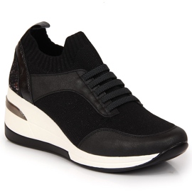 Zapatos cuña mujer negros, slip on Artiker negro