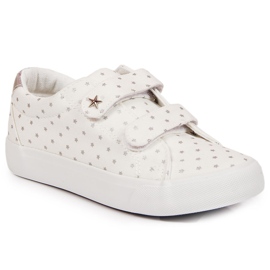 Deportivas de niña con velcros estrellas blancas del Atletico blanco