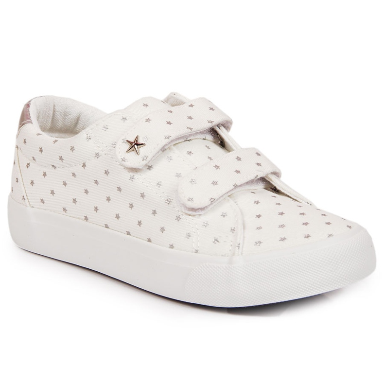 Deportivas de niña con velcros estrellas blancas del Atletico blanco