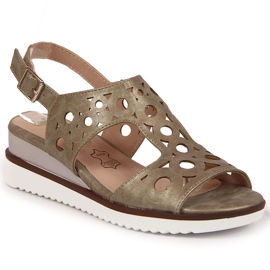 Sandalias mujer cuña Jezzi dorado
