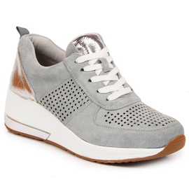 Zapatos cuña mujer azul Jezzi
