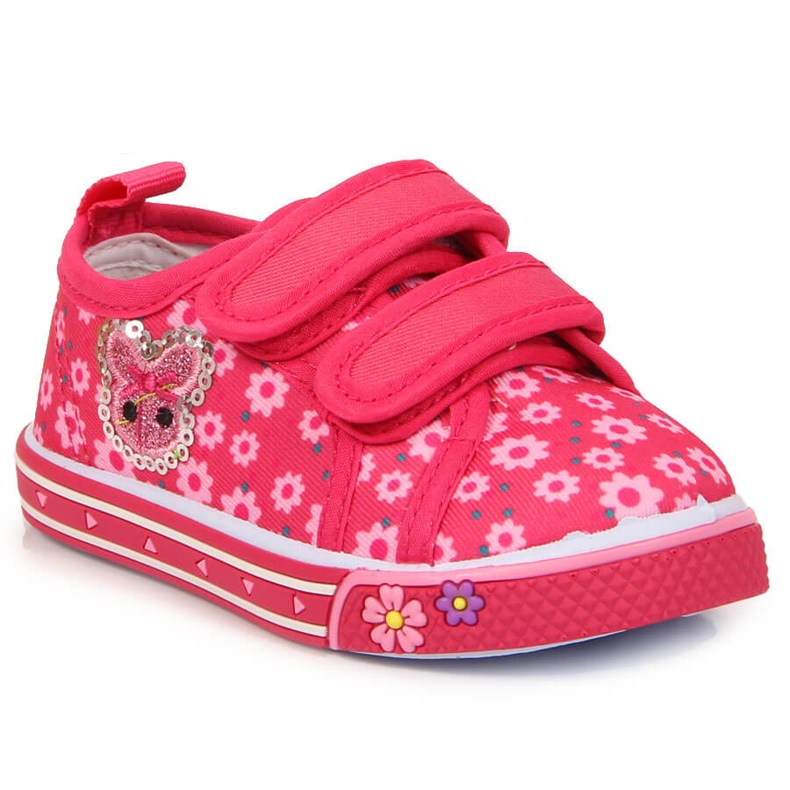 Deportivas de niña Atletico rosas con velcros y flores rosado Deportivas de niña Atletico rosas con velcros y flores rosado