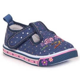 Deportivas de niña con velcro Lunares azul atletico azul marino