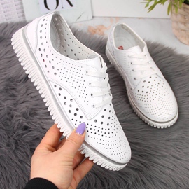 Zapatos mujer Artiker piel calada blanca blanco