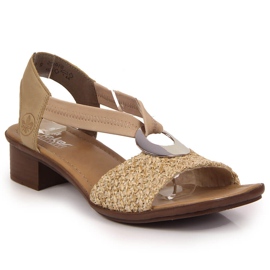 Sandalias mujer beige con tacón Rieker 62664-61