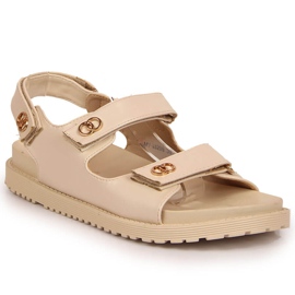 S.Barski Sandalias mujer con velcro beige S. Barski