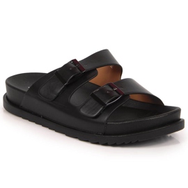 S.Barski Babuchas mujer de goma con hebillas negras S. Barski negro