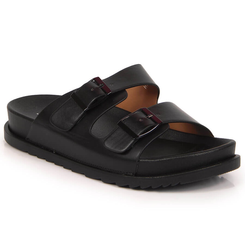 S.Barski Babuchas mujer de goma con hebillas negras S. Barski negro