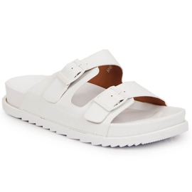 S.Barski Zapatillas casa de mujer de goma con hebillas blancas S. Barski blanco