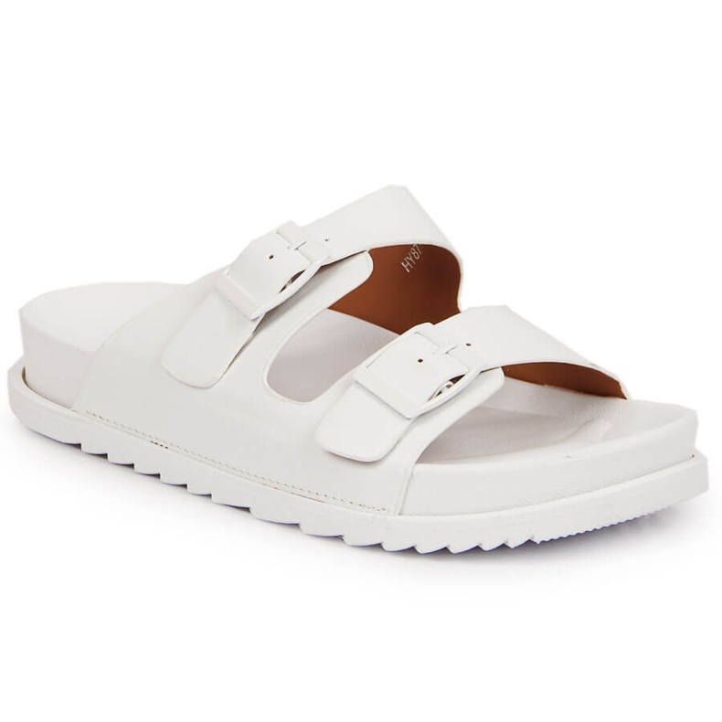 S.Barski Zapatillas casa de mujer de goma con hebillas blancas S. Barski blanco