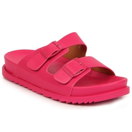 S.Barski Babuchas de mujer de goma con hebillas fucsia S. Barski rosado