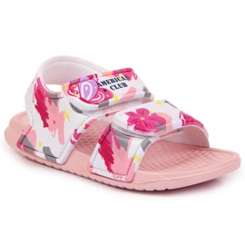 Sandalias rosa de espuma con velcros para niña American Club