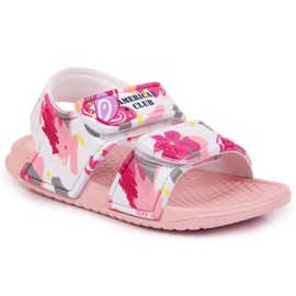 Sandalias rosa de espuma con velcros para niña American Club rosado