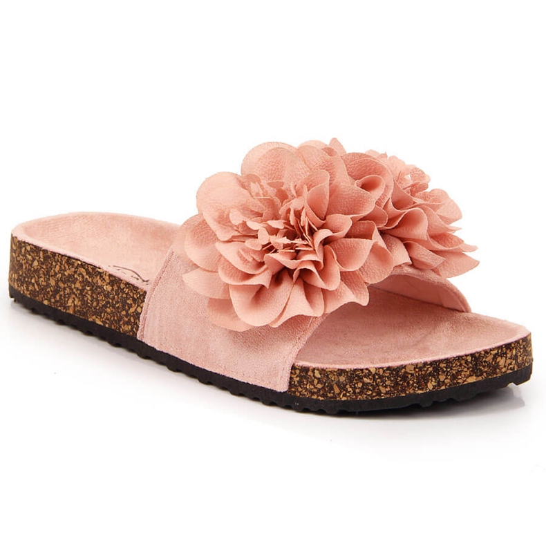 Babucha mujer rosa con flores eVento rosado