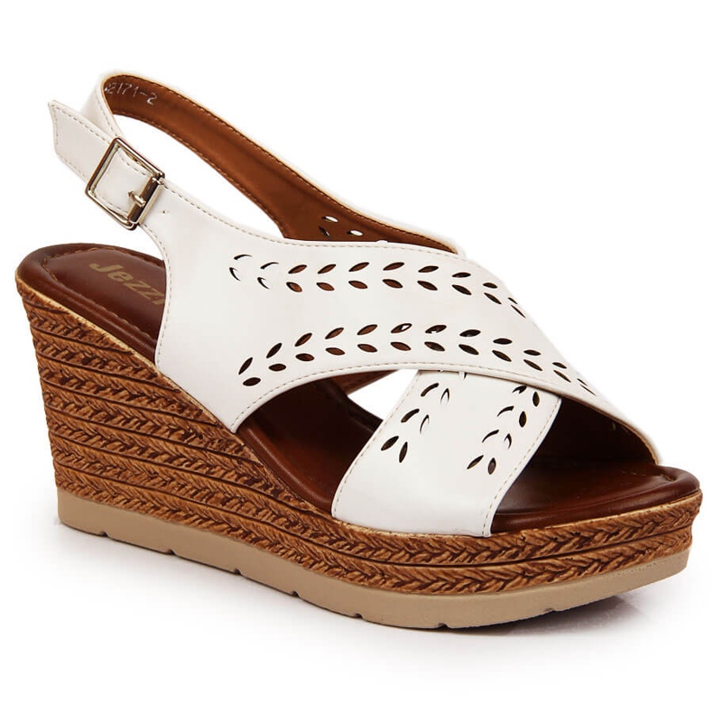 Sandalias mujer cuña blancas Jezzi blanco