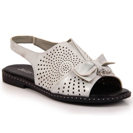 Sandalias de mujer con lazo Jezzi plateado plata