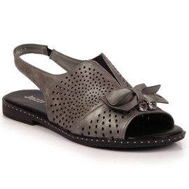 Sandalias de mujer con lazo Jezzi grafito multicolor gris Sandalias de mujer con lazo Jezzi grafito multicolor gris