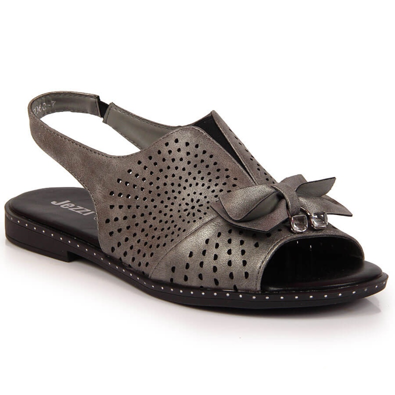 Sandalias de mujer con lazo Jezzi grafito multicolor gris