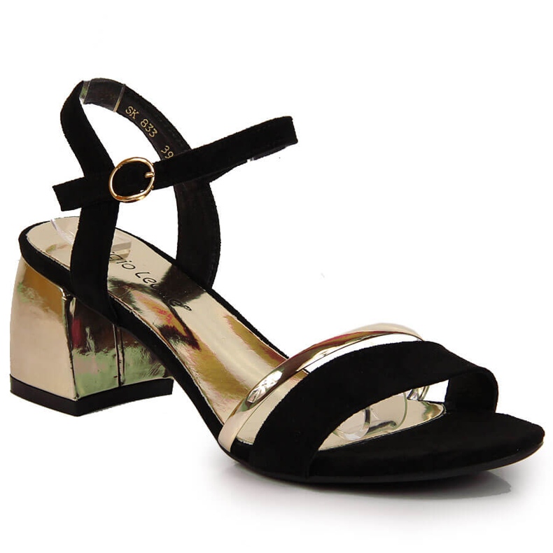 Sandalias negras y doradas en el puesto de Sergio Leone negro dorado