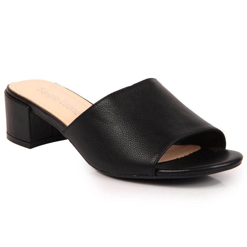 Chanclas negras de mujer en bloque de Sergio Leone negro