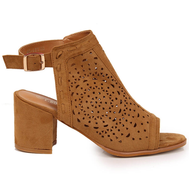 T.Sokolski Sandalias de mujer construidas con camel calado T. Sokolski marrón