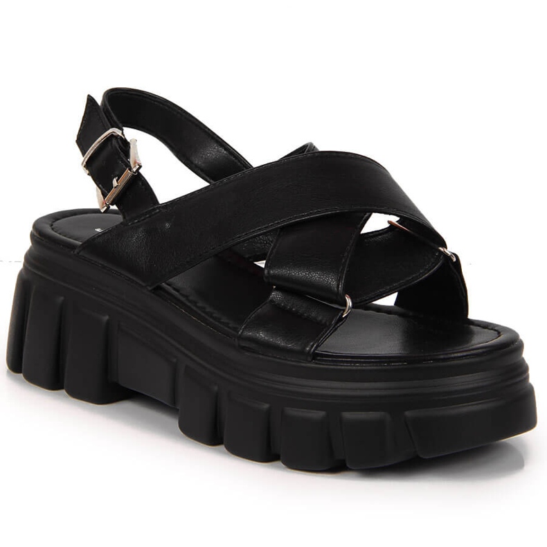 Sandalias de mujer en la plataforma Jezzi negra negro