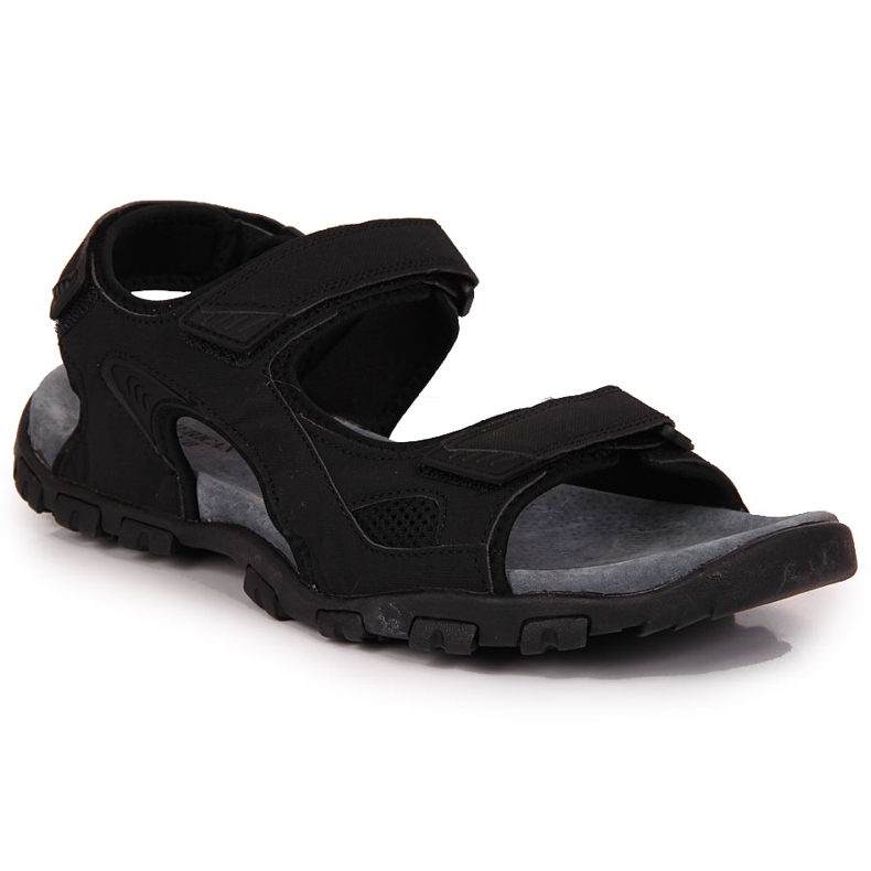 Sandalias de hombre American Club negras con velcro negro