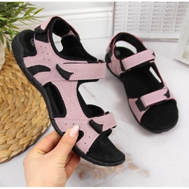 Sandalias deportivas mujer con velcro violeta American Club