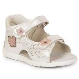 American Club sandalias blancas con velcros para niña blanco
