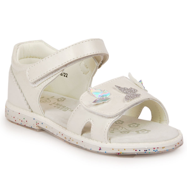American Club sandalias blancas con velcros para niña blanco