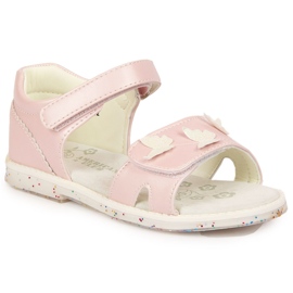 Sandalias niña con velcro rosa claro American Club