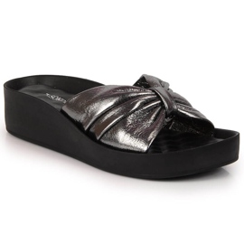 Babucha mujer piel plata T.Sokolski